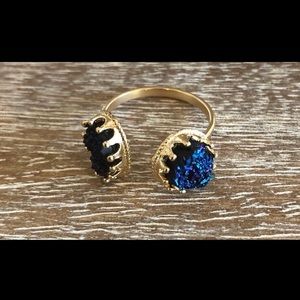 ❤️GORGEOUS Open Tip Adjustable Druzy Cuff Ring❤️